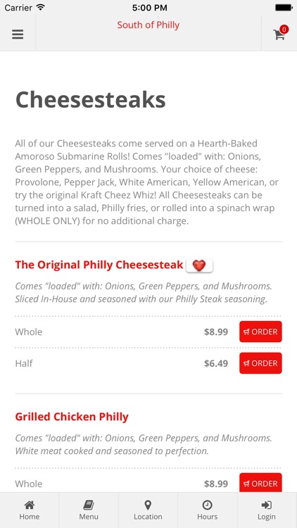South of Philly Cheesesteaks & More