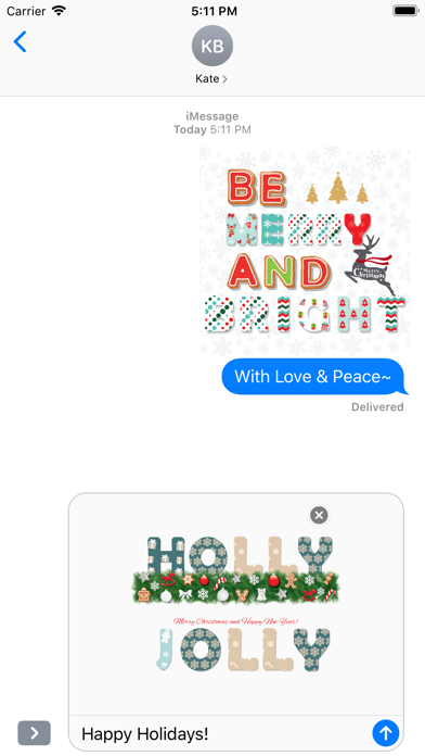 Christmas Lettering Stickers . iPhone screenshot 5 - Stickers app