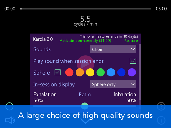Kardia Deep Breathing iPad screenshot 3 - Health & Fitness app