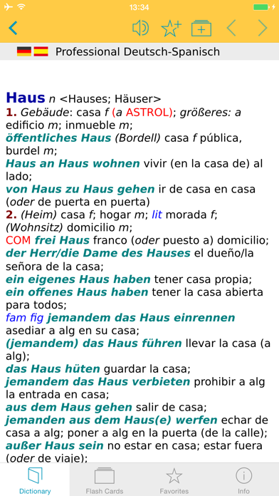 German Spanish XL Dictionary Screenshot