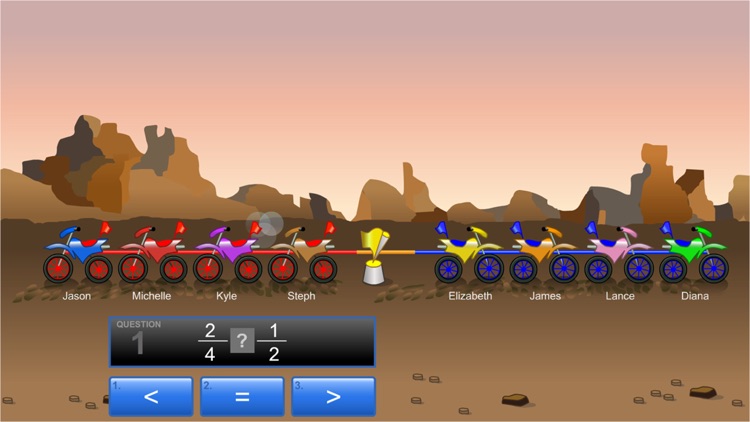 Dirt Bike Comparing Fractions
