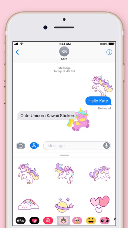 Cute Unicorn Kawaii Stickers screenshot-1