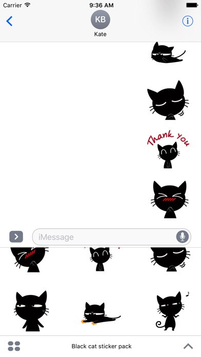 Black cat sticker pack screenshot 2
