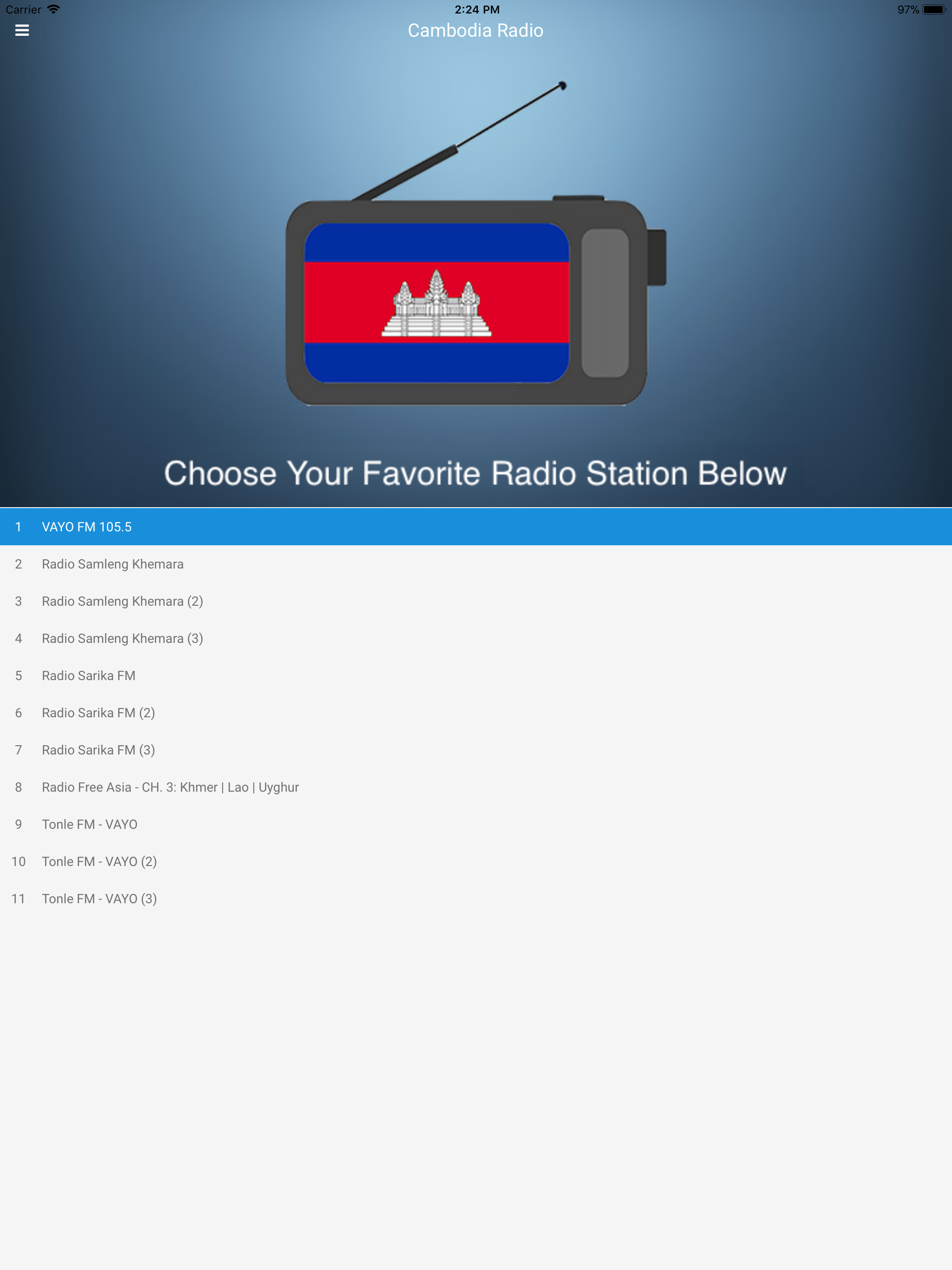 Cambodia Radio Station: Khmer