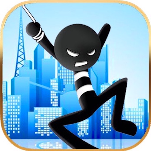 Fly With Rope Stickman Hero