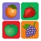 Color the square to match the fruit - mix colors to make new ones to match different fruits