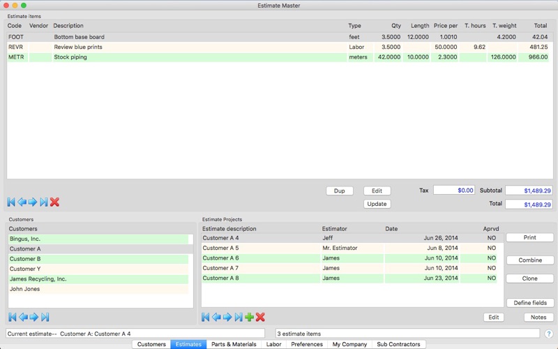 Screenshot #1 pour Estimate Master
