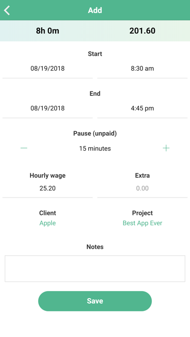 Work Log - Time Tracking Screenshot