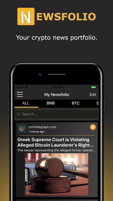 Screenshot #1 pour Newsfolio - Crypto News