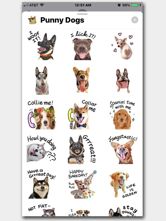 # Punny Dogs Animated Stickersのおすすめ画像3