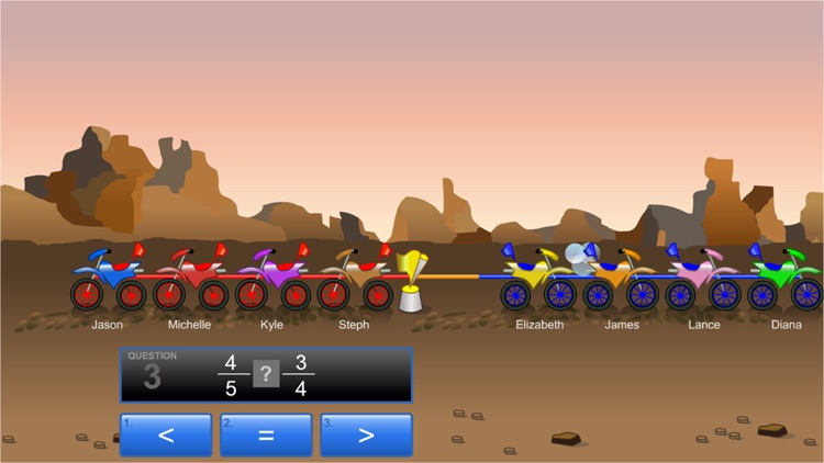 Dirt Bike Comparing Fractions