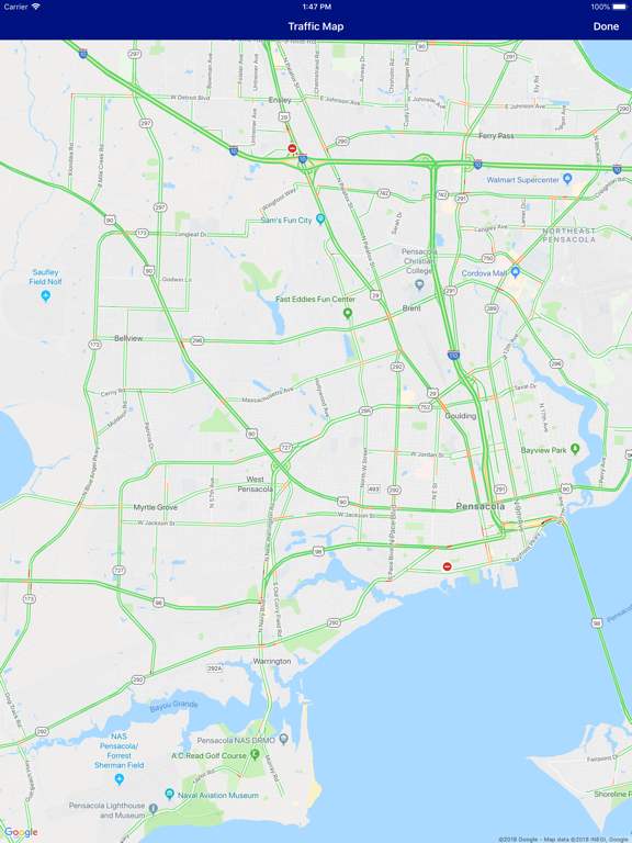 Pensacola Traffic iPad screenshot 3 - Navigation app