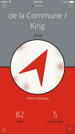 Capture d'écran de Montreal Bikes — Une App Bixi Bike One-Tap sur iPhone 5