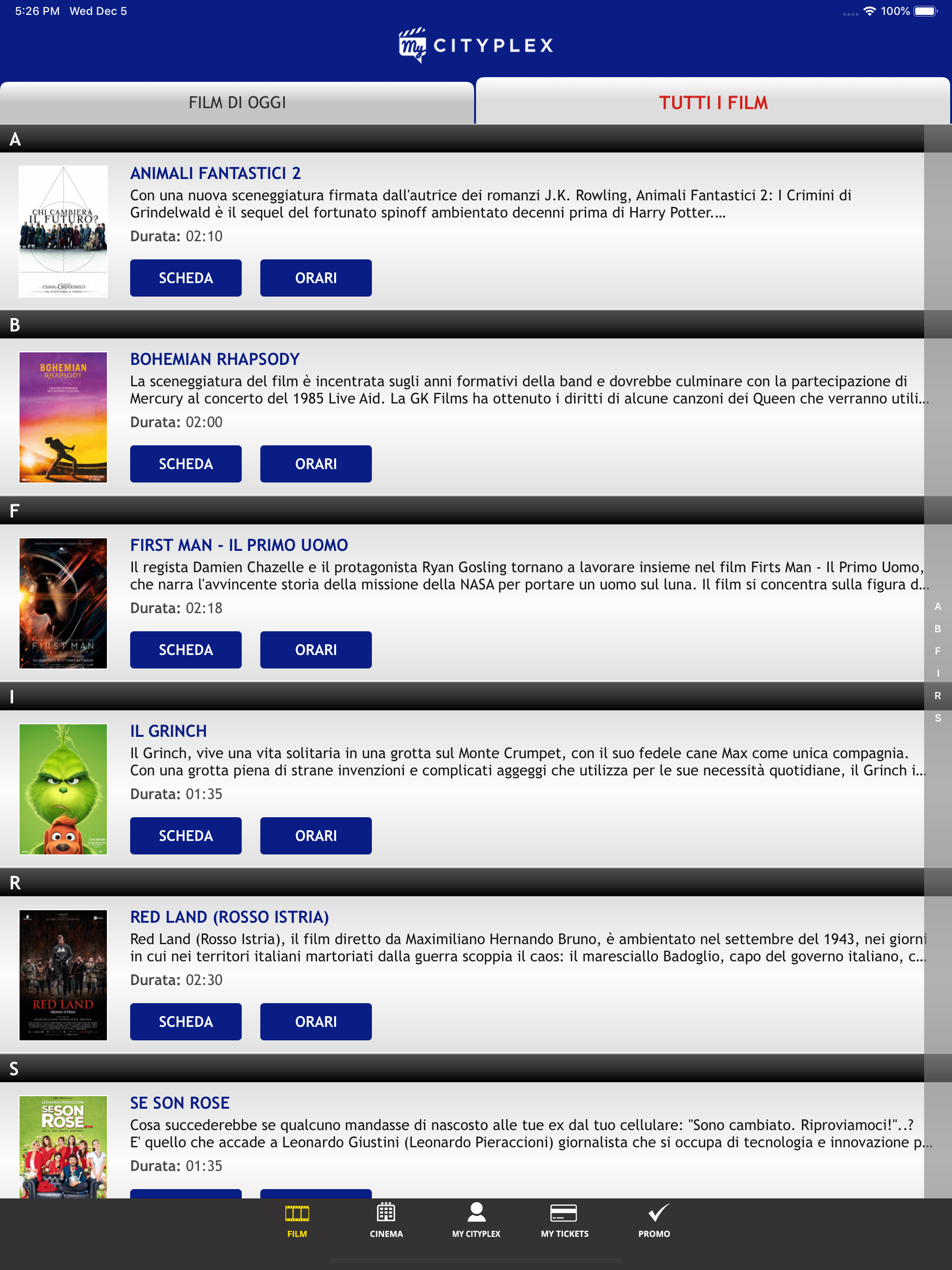 Webtic MyCityplex Cinema