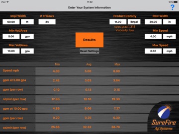 SureFire Ag Flow Calculator app screenshot 2