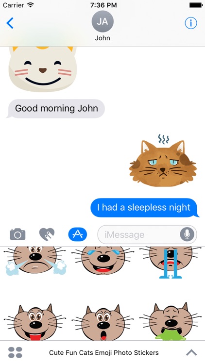 Cute Fun Cats Emoji Photo Stickers