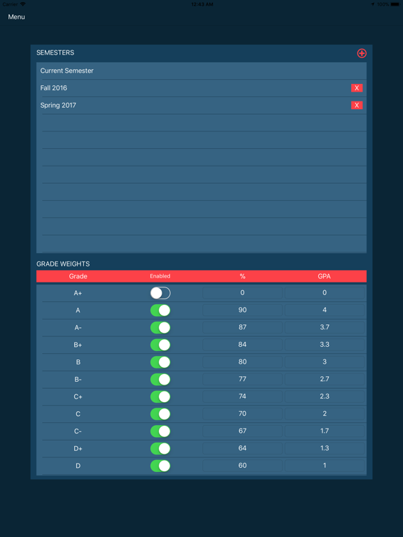 GPApp - GPA Calculator iPad screenshot 1 - Education app