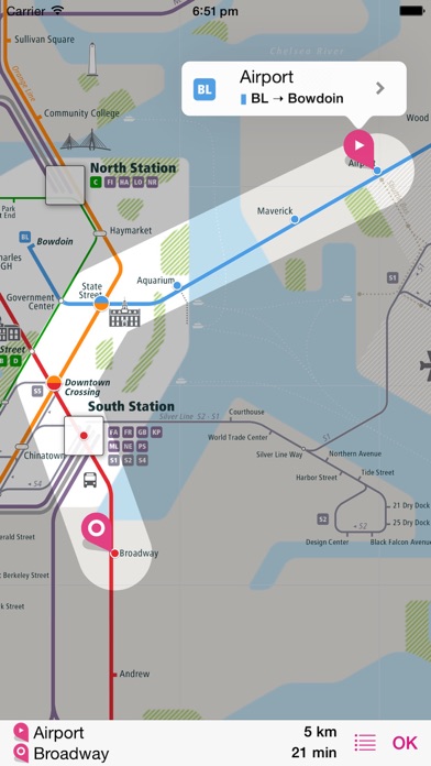 Screenshot #3 pour Boston Rail Map Lite