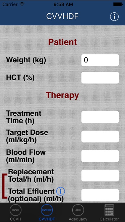 CRRT Calculator