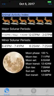 Solunar Table iphone resimleri 3