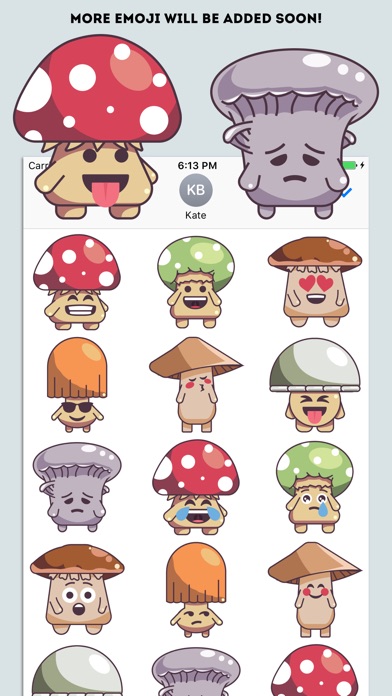 Mushroom Cute Emoji Stickers screenshot 2