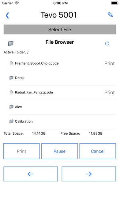 3dpc for OctoPrint iPhone screenshot