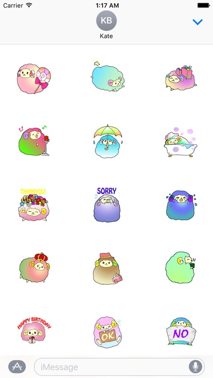 Colorful Fluffy Sheep Sticker