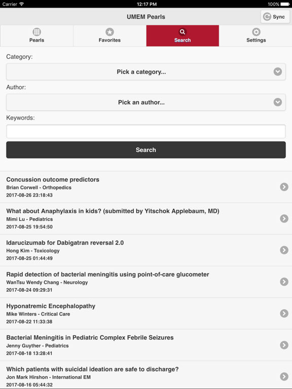 UMEM Pearls iPad screenshot 5 - Medical app
