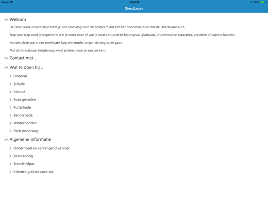 DirectLease BerijdersHulp iPad app afbeelding 1