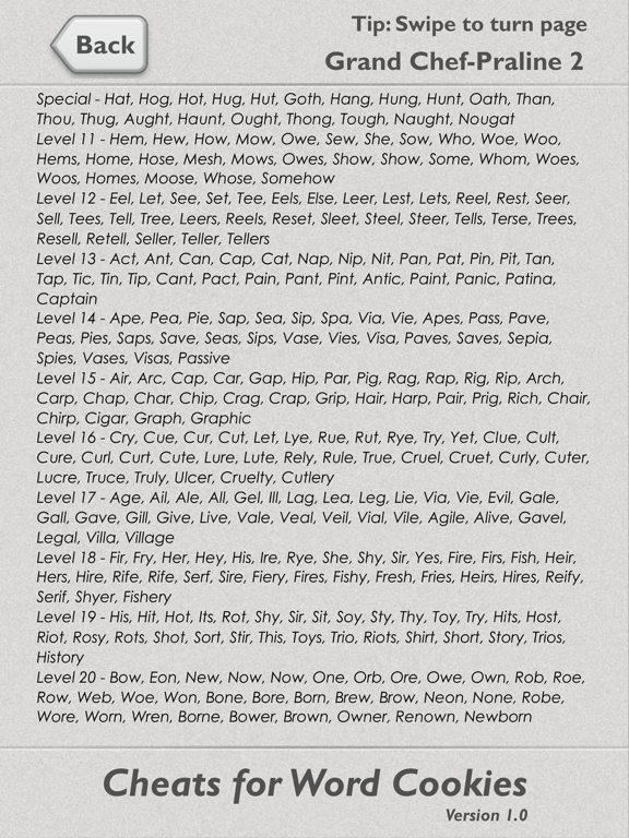 Cheats for Word Cookies iPad screenshot 4 - Reference app