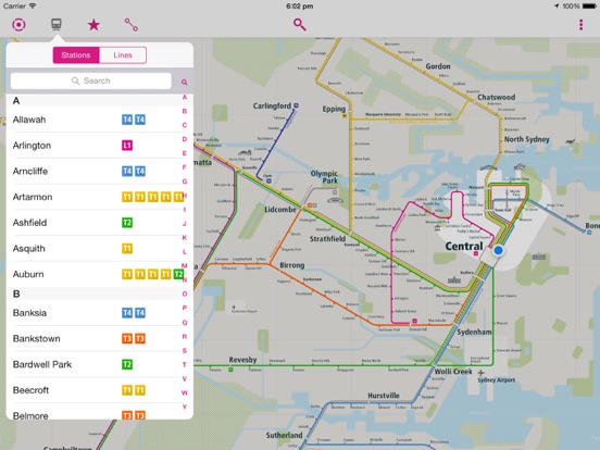 Sydney Rail Map Lite iPad screenshot 4 - Travel app