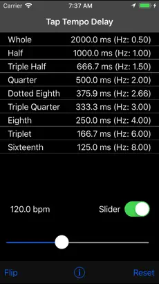 Screenshot 4 Tap Delay & Tempo Calculator iphone