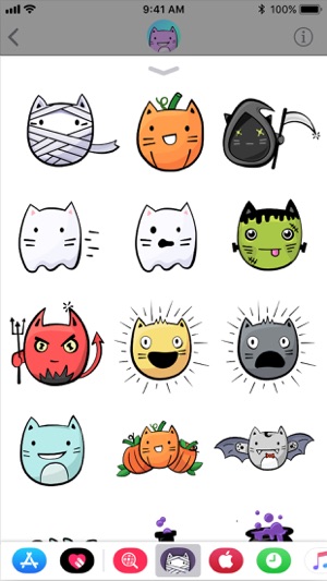 Cute Cat Halloween Stickers(圖1)-速報App