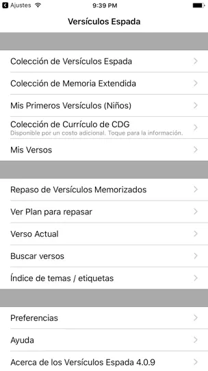 Captura de pantalla de Versículos Espada en iPhone 4