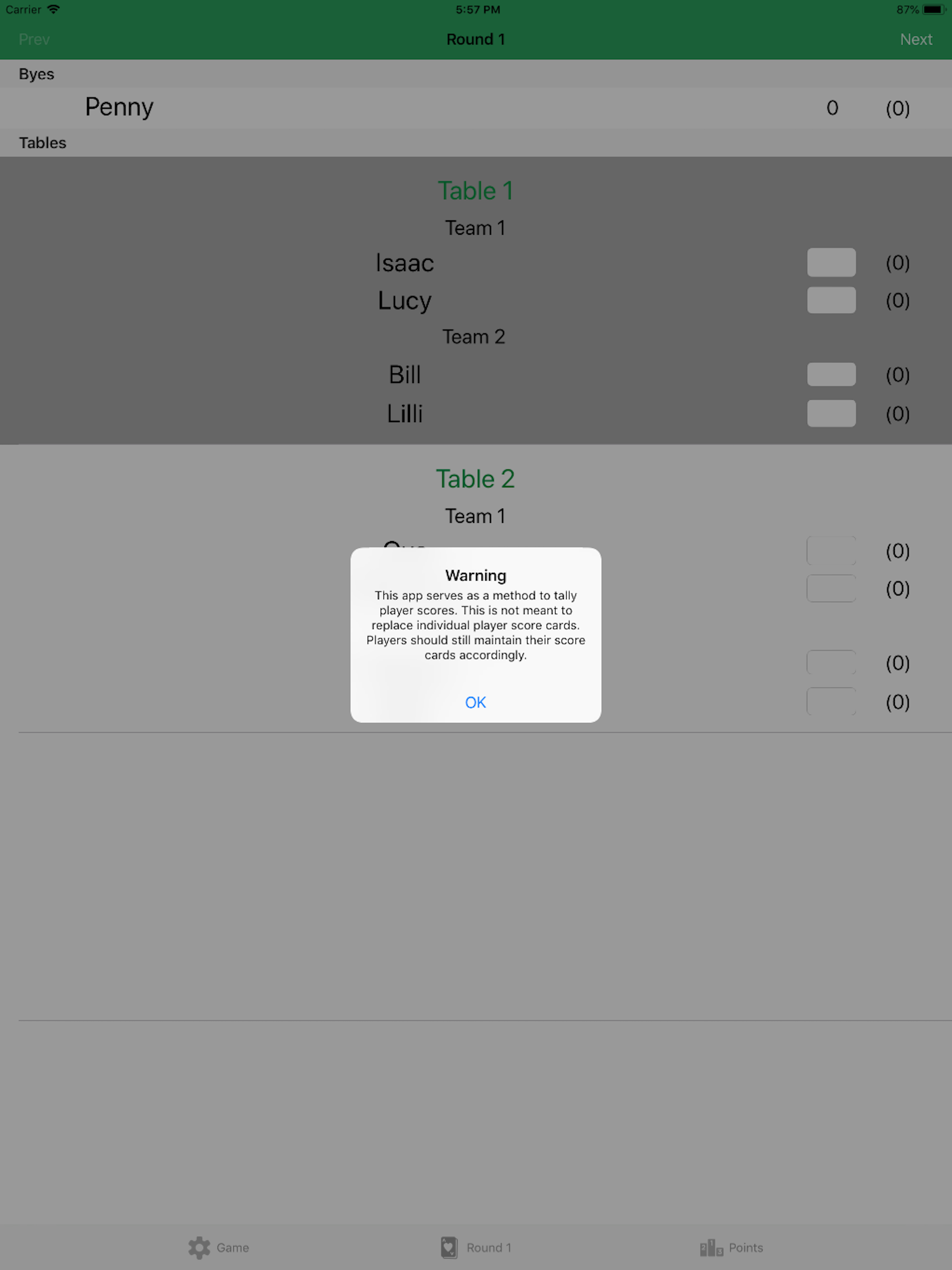 Euchre Tournament ScoreKeeper screenshot 8