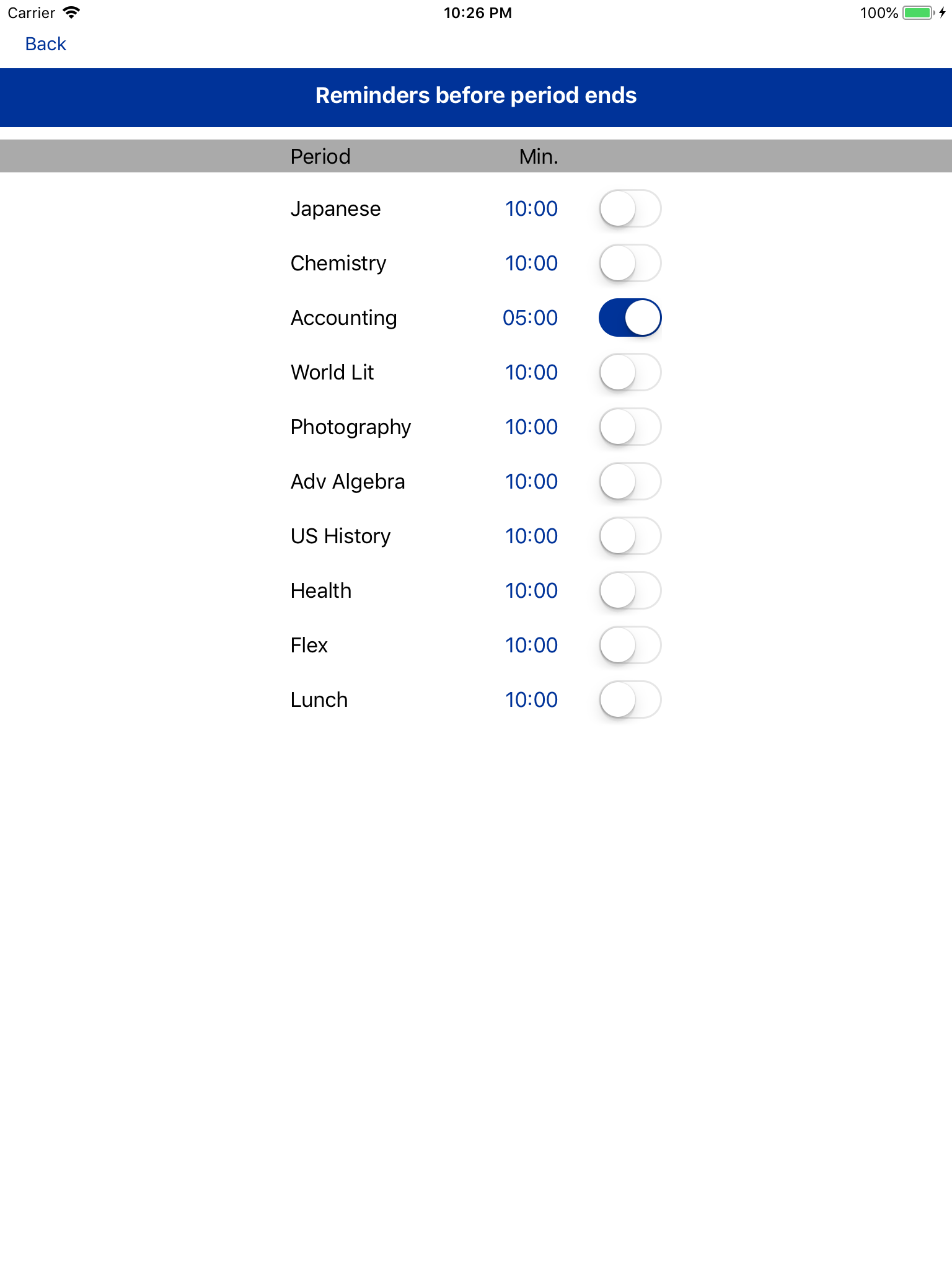 Grant Bell Schedule screenshot 11