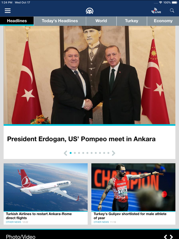 Anadolu Agency Tablet iPad screenshot 2 - News app