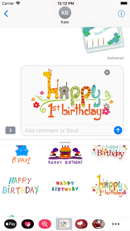 Birthday Stickers - Message screenshot-3