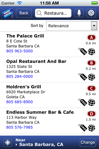 Santa Barbara Yellow Pages screenshot 3