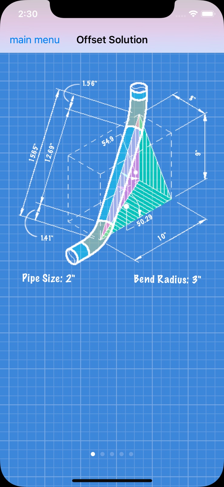 Piping Offset Calculator iphone screenshot 3