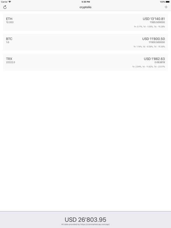Screenshot #4 pour Cryptolio - track your cryptos
