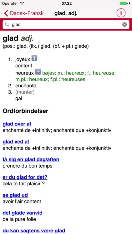 Gyldendal's French Danish Dictionary - Large