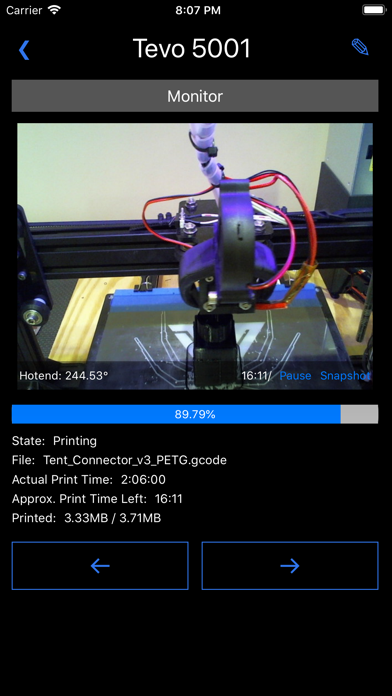 3dpc for OctoPrint iPhone screenshot