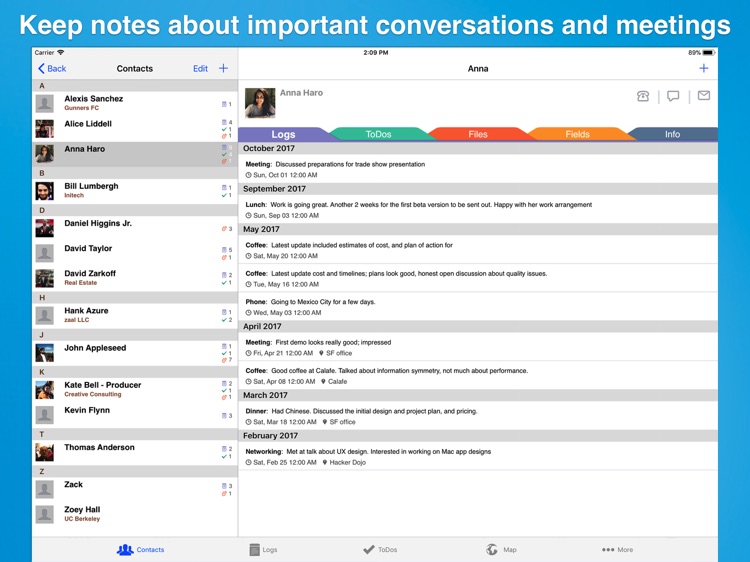 Contacts Journal CRM for iPad screenshot-0