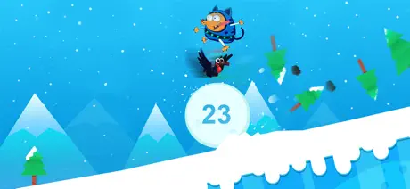 Dog on Snow Ball