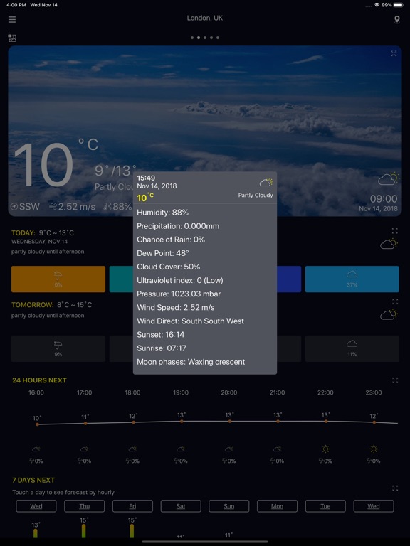 Accurate Weather forecast &map iPad screenshot 5 - Weather app