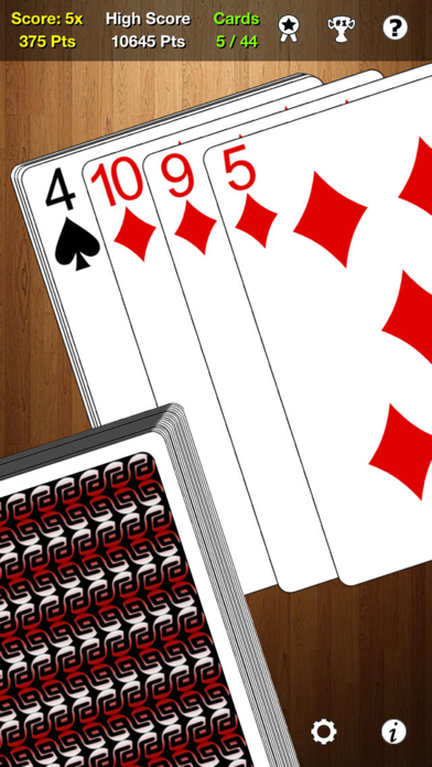 One Handed Solitaire Screenshot