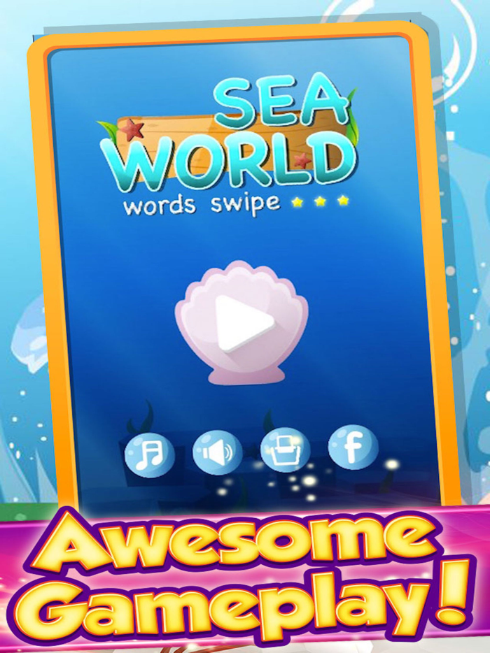 Sea World Words puzzle Swipe