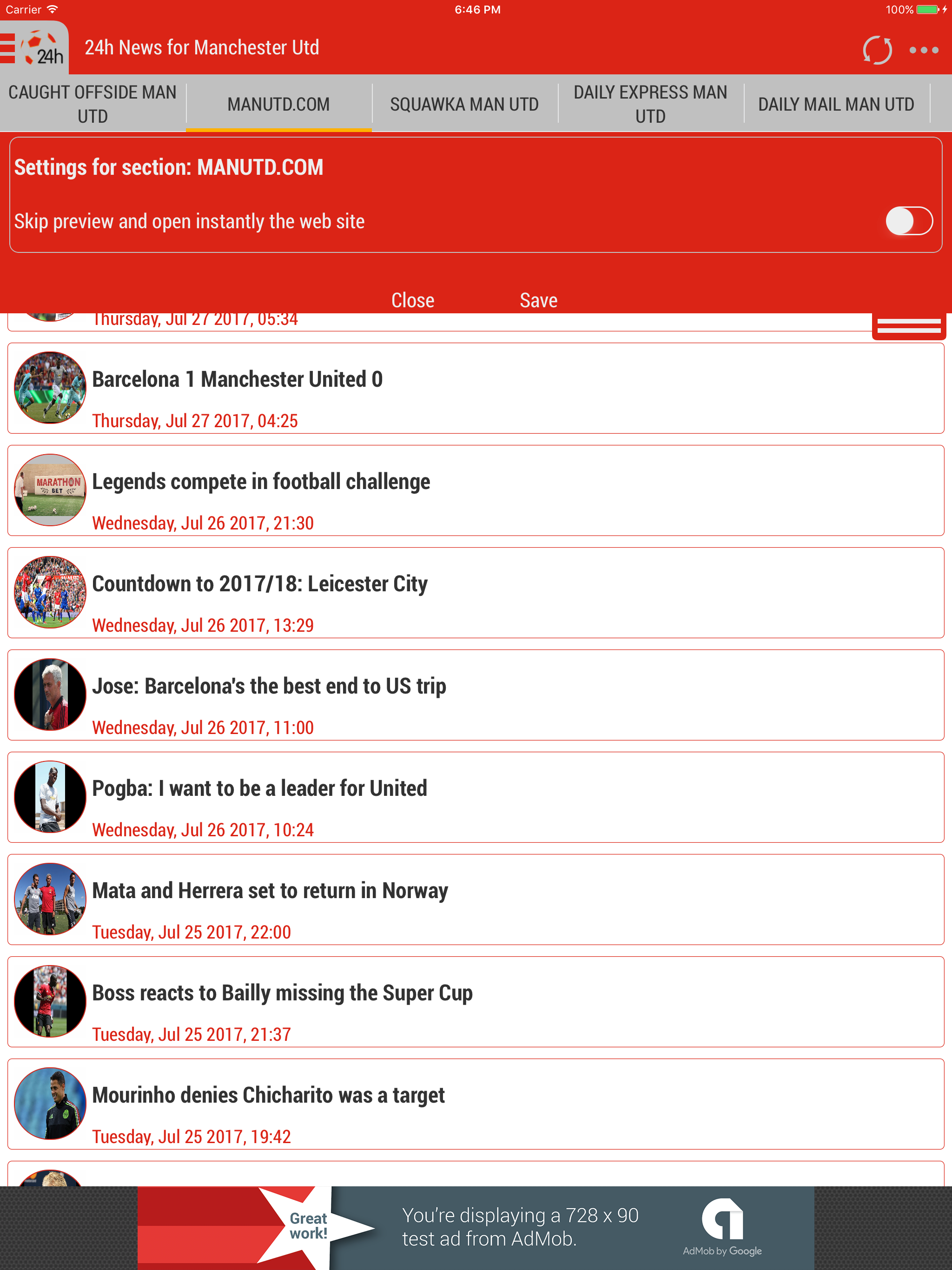 24h News for Manchester United screenshot 7