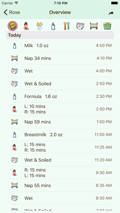 Baby's Journal iPhone screenshot 5 - Medical app